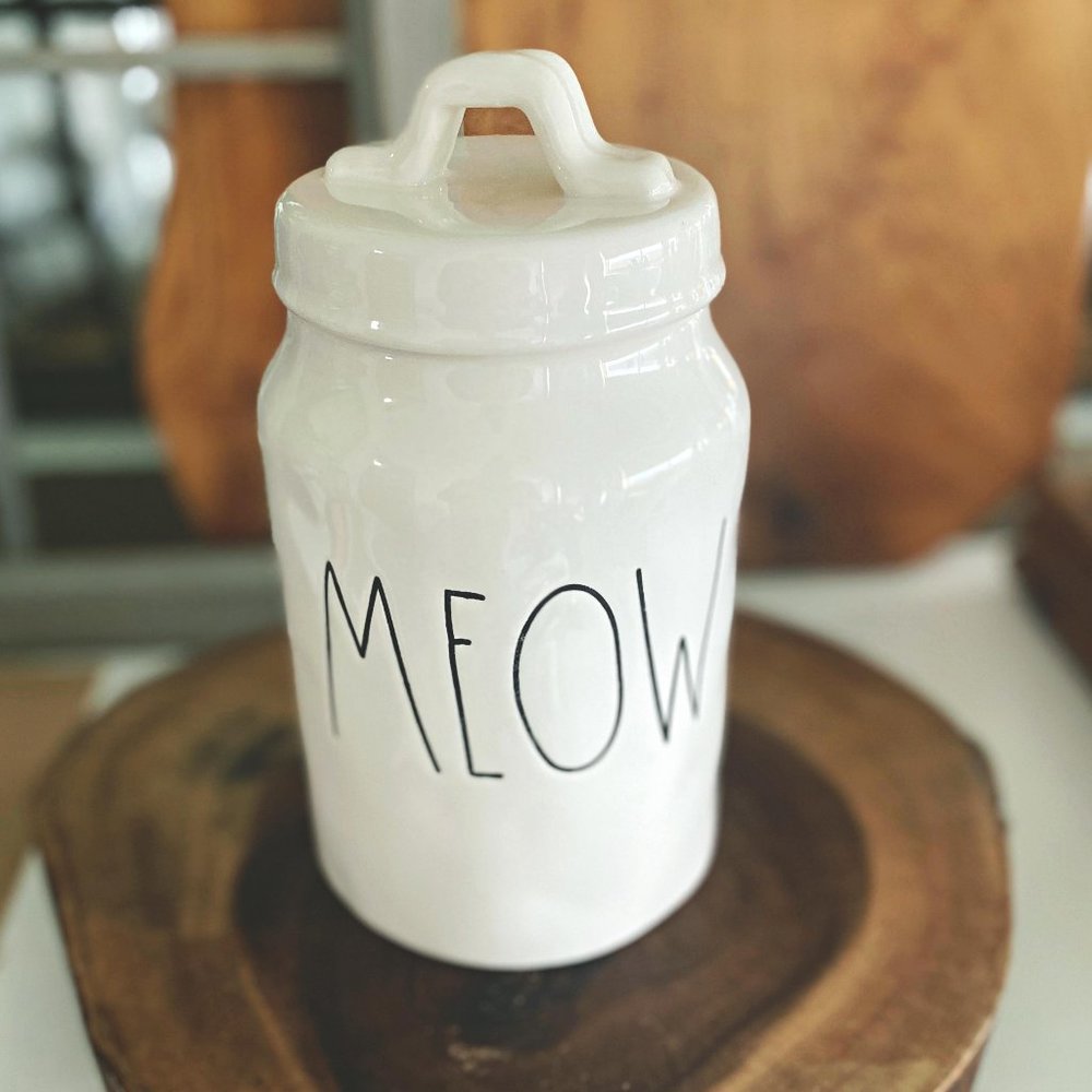 Rae Dunn Cat Treat Jar (Meow)